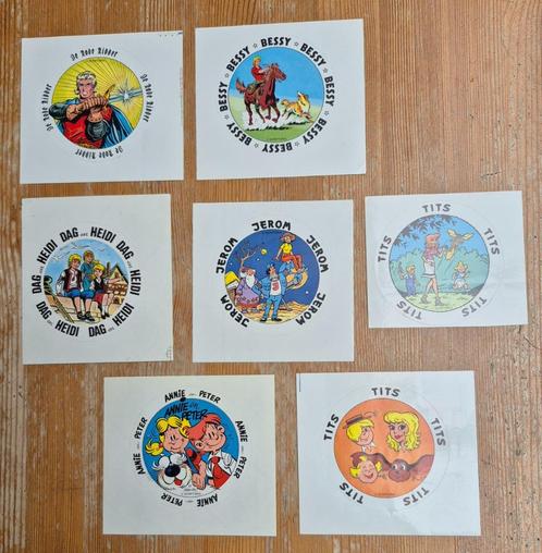 Jerom Tits complete reeks stickers Scriptoria 1985, Verzamelen, Stripfiguren, Zo goed als nieuw, Plaatje, Poster of Sticker, Overige figuren