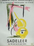 Vintage lithotypie affiche 1973 expo SADELEER abstract, BXL, Ophalen of Verzenden