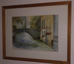 Schilderij/aquarel Brugge 72 x 58 met kader, Enlèvement