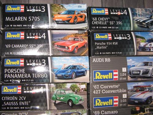 diverse revelbouwdozen van auto's op 1/25, Hobby en Vrije tijd, Modelbouw | Auto's en Voertuigen, Nieuw, Auto, Revell, Ophalen of Verzenden