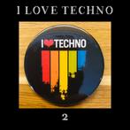 2*badges I love techno, CD & DVD, Comme neuf, Techno ou Trance