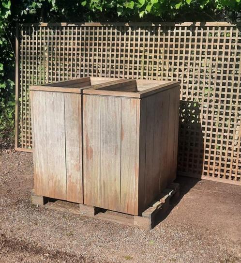 GROTE PLANTENBAKKEN  - HARDHOUT  prijzen in omschrijving, Tuin en Terras, Bloembakken en Plantenbakken, Gebruikt, Binnen, Balkon