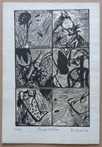 YVES DOARE / COUP D'OPIRES / ZW-W LINO CHINE COLLE / 24x16cm, Ophalen of Verzenden