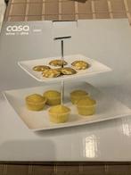 2 delig serveerschaal in porselein, Huis en Inrichting, Keuken | Servies, Ophalen, Nieuw, Schaal of Schalen, Effen