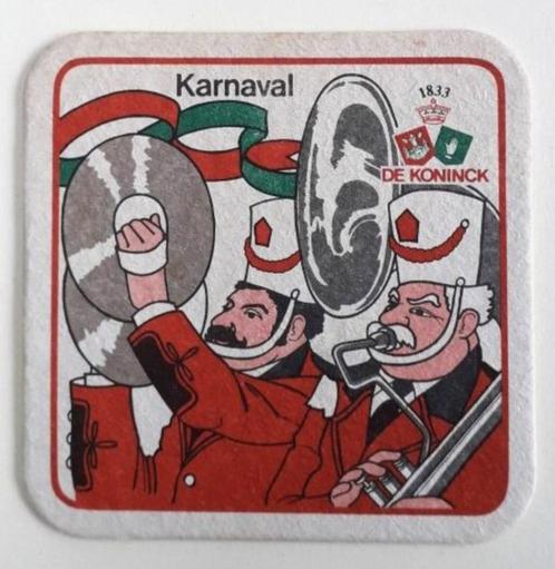 bierviltje "De Koninck" Karnaval, Verzamelen, Biermerken, Gebruikt, Viltje(s), De Koninck, Ophalen of Verzenden