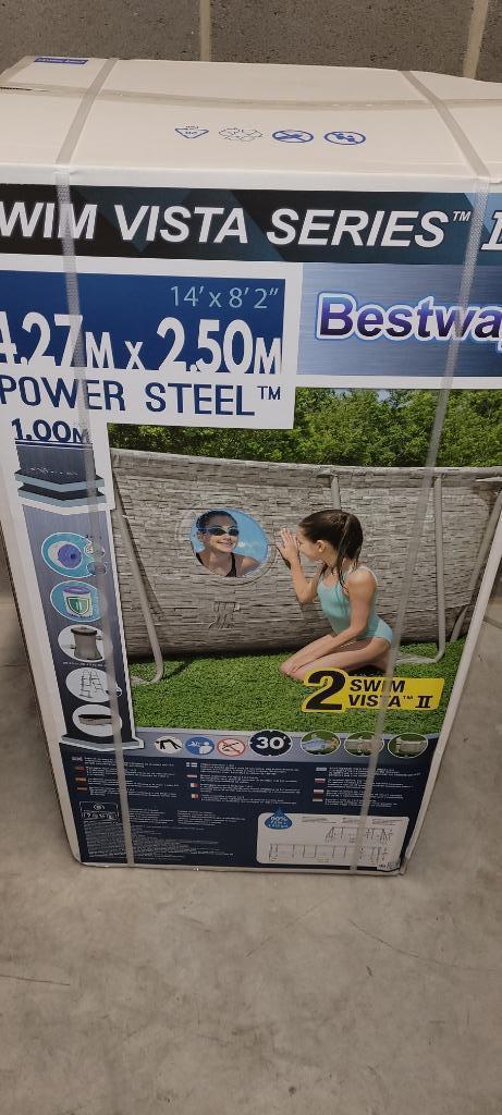 Piscine BESTWAY ovale 4.27 x 2.5 x1m neuve avec pompe filtre, Jardin & Terrasse, Piscines, Neuf, Piscines hors sol, 80 à 120 cm