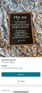 Spreukenbord Zus, Ophalen of Verzenden, Nieuw