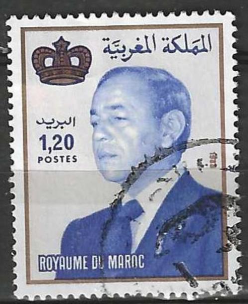 Marokko 1988 - Yvert 1061 - Koning Hassan II - 1,20 d. (ST), Timbres & Monnaies, Timbres | Afrique, Affranchi, Maroc, Envoi