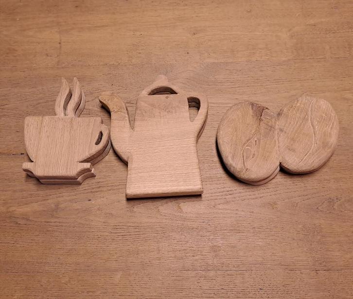 morceaux de café en bois, Antiquités & Art, Art | Sculptures & Bois, Enlèvement ou Envoi