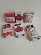 Lot van 3 oude metalen asbakjes in doosje, Verzamelen, Ophalen of Verzenden