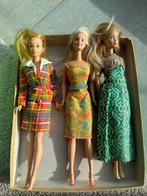 3 originele Barbiepoppen + doos met kleding, Gebruikt, Ophalen of Verzenden, Barbie
