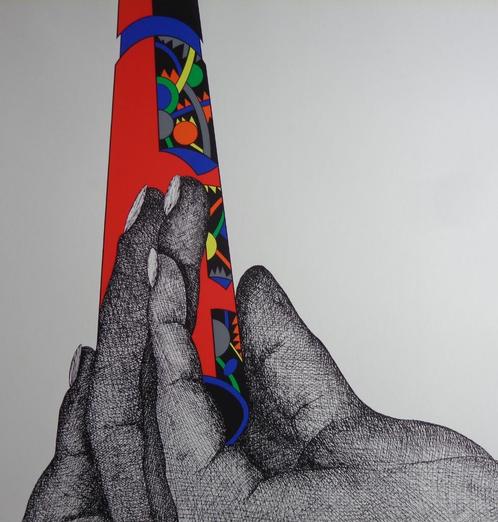 PAUL VAN HOEYDONCK / TYPISCHE FIGURATIE / ZEEFDRUK / 56x78cm, Antiek en Kunst, Kunst | Litho's en Zeefdrukken, Ophalen of Verzenden