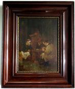 Peinture ancienne Les joueurs de cartes, huile sur toile..., Antiquités & Art, Art | Peinture | Classique, Enlèvement ou Envoi