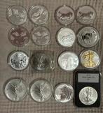 Lot van ongeveer 18 oz .999 zilveren munten, Ophalen of Verzenden, Zilver