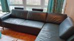 lederen hoeksofa grijs, Huis en Inrichting, Zetels | Zetels, Hedendaags, Minder dan 150 cm, Gebruikt, 75 tot 100 cm