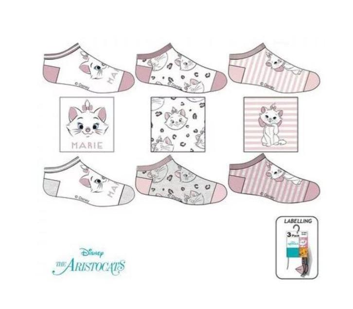 3 paar Marie Cat Sneakersokken Disney - Mt 23/26-27/30-31/34, Kinderen en Baby's, Kinderkleding | Schoenen en Sokken, Nieuw, Sokken