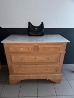 Meuble en bois aérogommé et marbre blanc, Enlèvement, Comme neuf