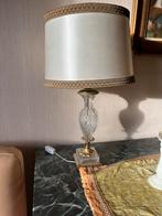 Prachtige lampadaire met kristallen voet en ecru kap, Enlèvement, Comme neuf