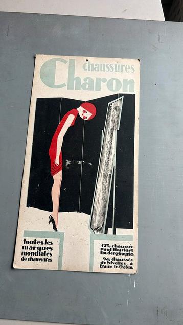 Carton publicitaire 1930 chaussures charon, Enlèvement