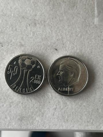 Belgische 50 frank munt EK 2000 – Koning Albert II x2 beschikbaar voor biedingen