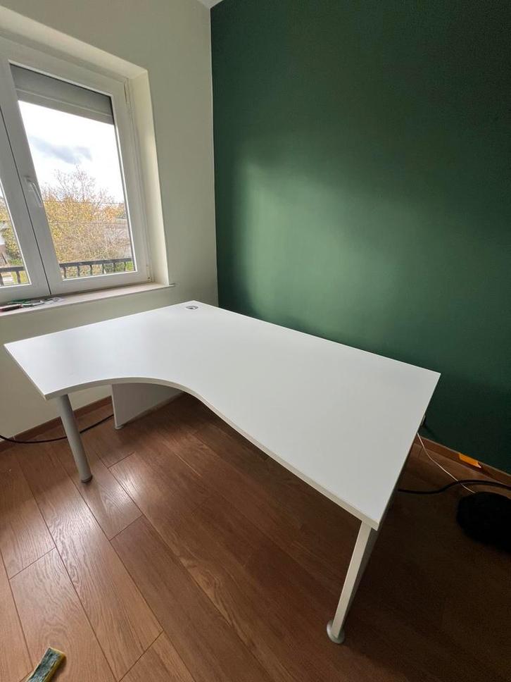 Bureau Ikea blanc, Maison & Meubles, Bureaux, Comme neuf, Bureau, Réglable en hauteur, Enlèvement