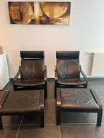 Poang leder zwart, Maison & Meubles, Fauteuils, Enlèvement, Utilisé, Bois