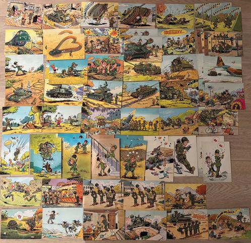 +60 leger postkaarten Jean-Pol & Mazel, Boeken, Stripverhalen, Gelezen, Meerdere stripboeken, Ophalen of Verzenden