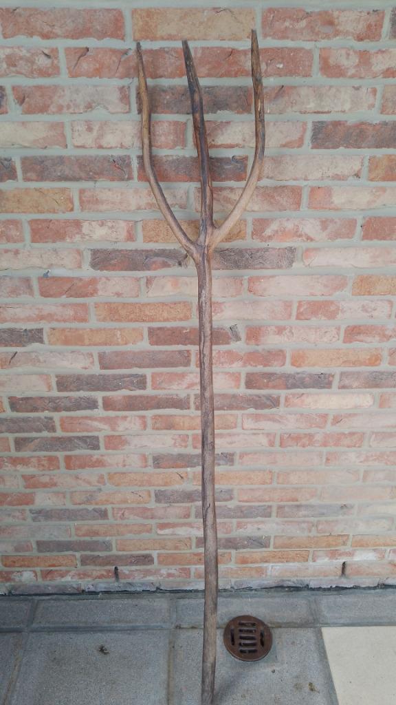 À vendre : Fourche à foin en bois (rénovée), Antiek en Kunst, Curiosa en Brocante, Ophalen