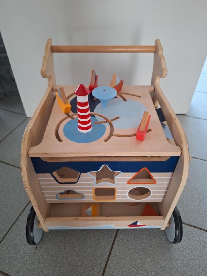 Houten loopwagen, Kinderen en Baby's, Speelgoed | Babyspeelgoed, Zo goed als nieuw, Ophalen