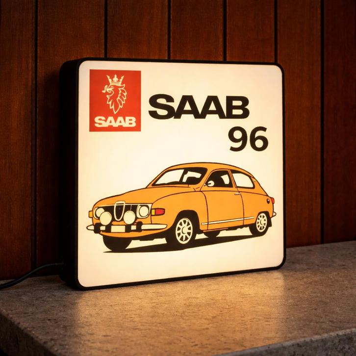 Boîte à lumière Saab 96, Collections, Marques & Objets publicitaires, Neuf, Table lumineuse ou lampe (néon), Envoi
