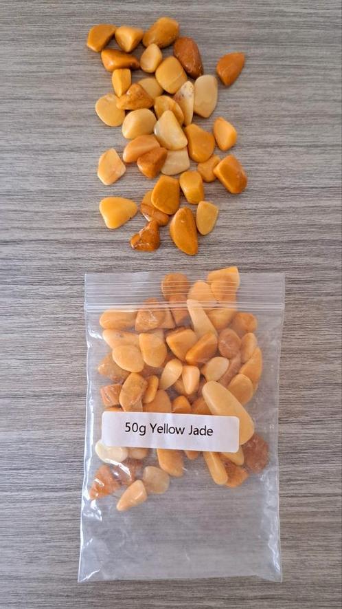 GELE JADE KRISTALLEN - ENERGETISCHE EIGENSCHAP, Handtassen en Accessoires, Edelstenen, Nieuw, Ophalen of Verzenden