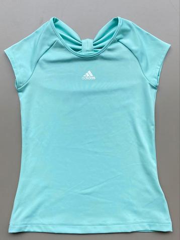 T-shirt de sport vert menthe Adidas 146-152 NOUVEAU