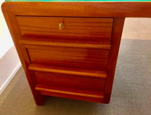 Art Deco Macassar bureau met bescherm glas, Huis en Inrichting, Bureaus, Gebruikt, Bureau, Ophalen of Verzenden