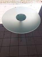 Moderne ronde glazen tafel – Ø110 cm, Huis en Inrichting, Tafels | Eettafels, Ophalen, Gebruikt, Rond, Glas
