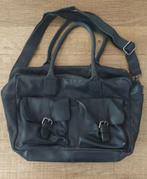 MANFIELD Leather travel bag with laptop pocket (40x26x15cm), 40 tot 60 cm, Gebruikt, 20 tot 30 cm, Zwart