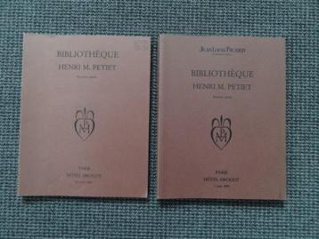 2 catalogi Bibliothèque Henri M. Petiet, boekbanden beschikbaar voor biedingen