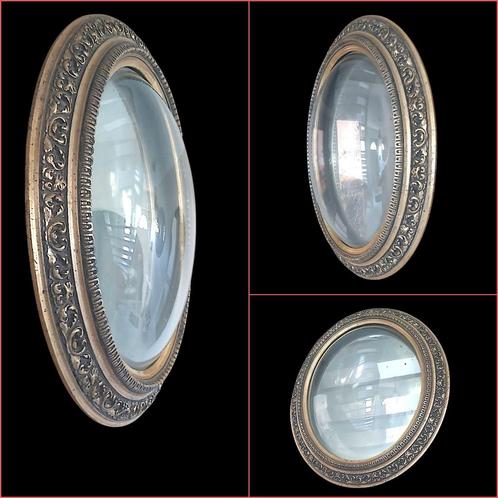 Schitterende antieke ovale spiegel met gebogen glas - massie, Antiek en Kunst, Antiek | Wandborden en Tegels, Ophalen