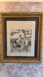 Tekening paarden in kader, Ophalen