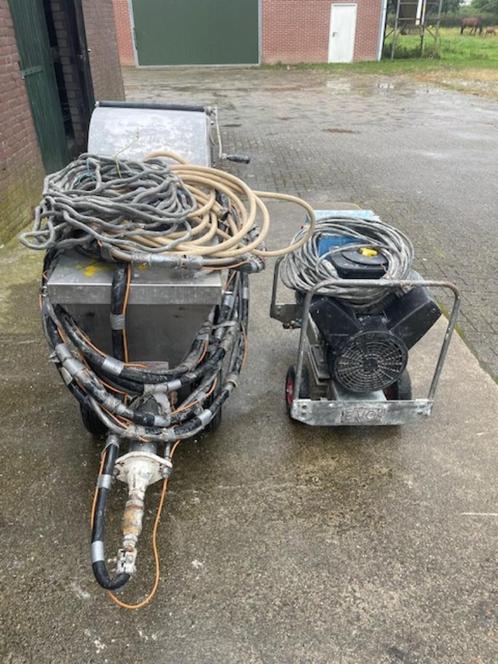 Spackspuitmachine + compressor te koop, Doe-het-zelf en Bouw, Gereedschap | Overige machines, Gebruikt, Ophalen