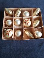 Vintage kerstballen goudkleurig, Diversen, Kerst, Ophalen of Verzenden, Gebruikt
