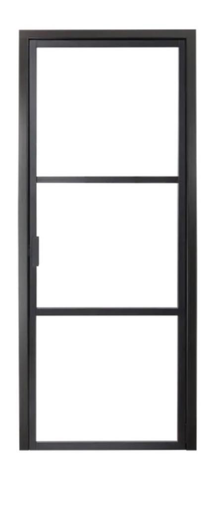 Bloc-porte vitré, H.204 x l.93 cm, poussant gauche, Bricolage & Construction, Châssis & Portes coulissantes, Comme neuf, Aluminium