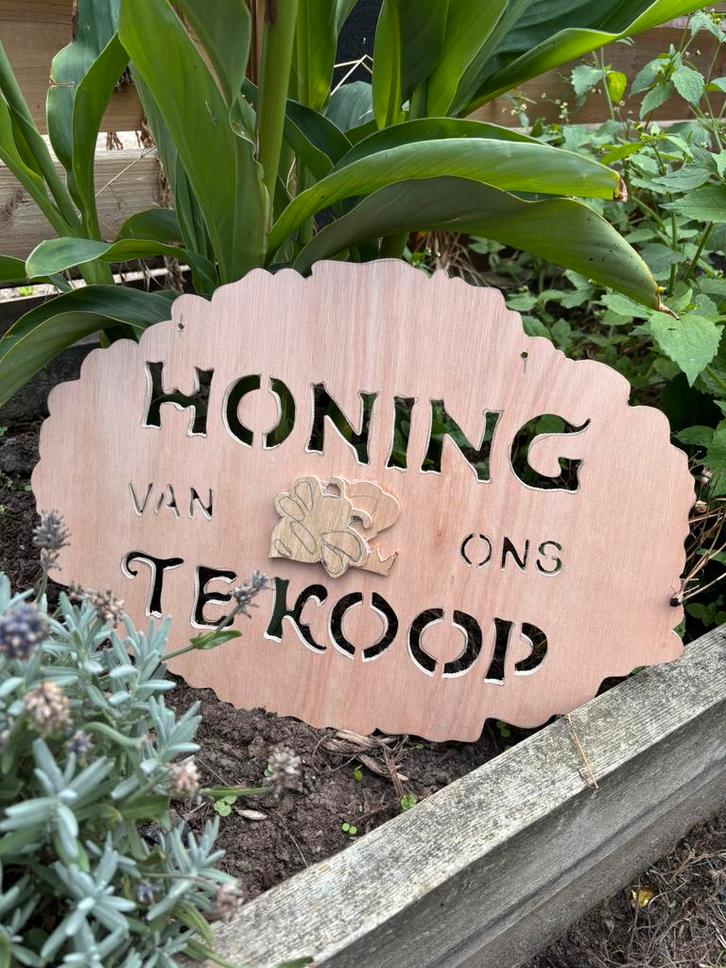 Houten Bordjes met “honing te koop”, Diversen, Overige Diversen, Nieuw, Ophalen