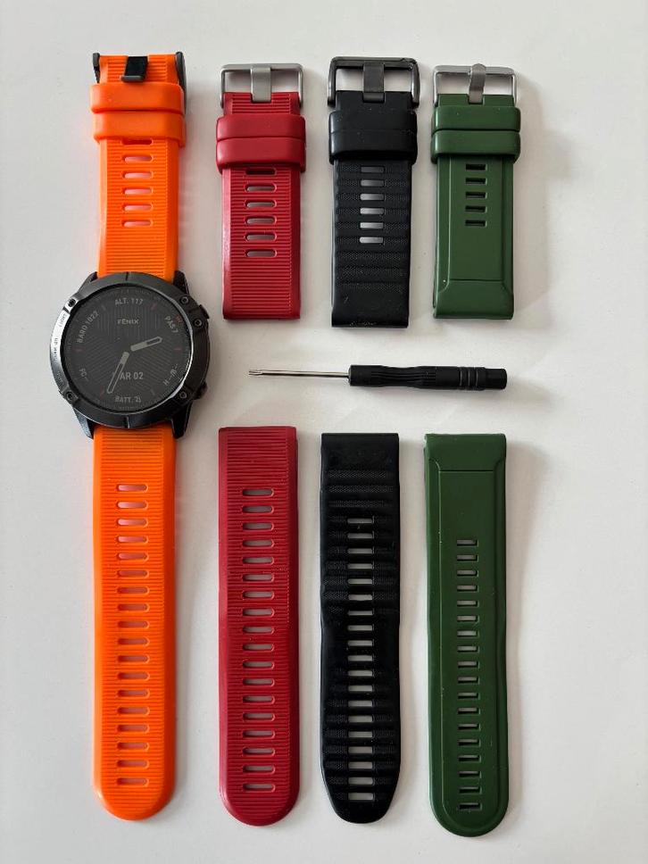 GARMIN FENIX 6X Sapphire, Handtassen en Accessoires, Sporthorloges, Zo goed als nieuw, Zwart, GPS, Waterdicht, Ophalen