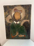 keramische plaat met religieus portret, icoon, Ophalen of Verzenden
