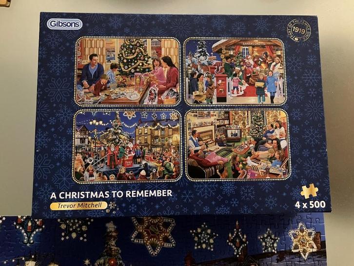 Legpuzzels Christmas 4 stuks, Hobby en Vrije tijd, Denksport en Puzzels, Zo goed als nieuw, Legpuzzel, 500 t/m 1500 stukjes, Ophalen of Verzenden