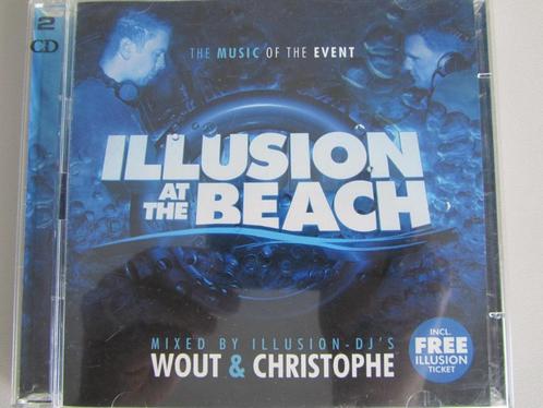 2CD ILLUSION AT THE BEACH 2008 (mixed by Wout & Christophe), Cd's en Dvd's, Cd's | Dance en House, Zo goed als nieuw, Techno of Trance
