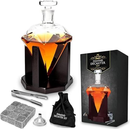 Diamant decanteerkaraf SNELLE GRATIS LEVERING, Antiek en Kunst, Antiek | Glaswerk en Kristal, Verzenden