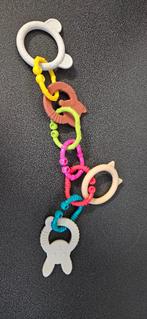Bijtspeelgoed 4stuks met ketting erbij voor buggy, Enlèvement, Comme neuf, Autres types