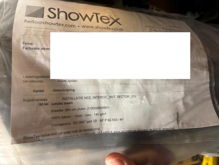 NIEUW (ingepakt) Zwarte doek scheurdoek juncko Showtex, Maison & Meubles, Ameublement | Tapis & Moquettes, Neuf, 200 cm ou plus