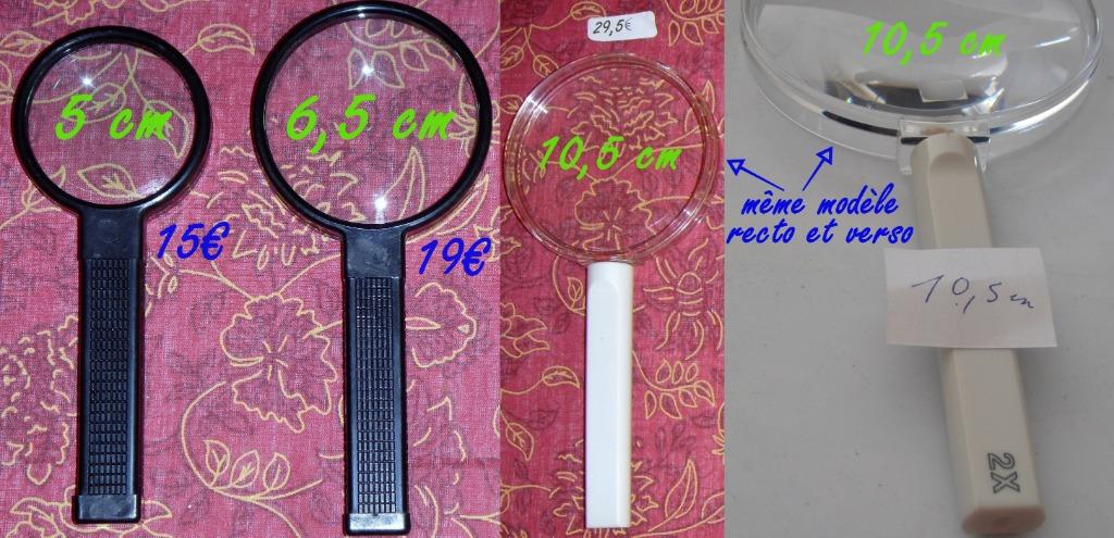 Loupe à main, manche plastique, 2 ou 3 X, noire ou blanche, Enlèvement ou Envoi, Neuf, Loupe